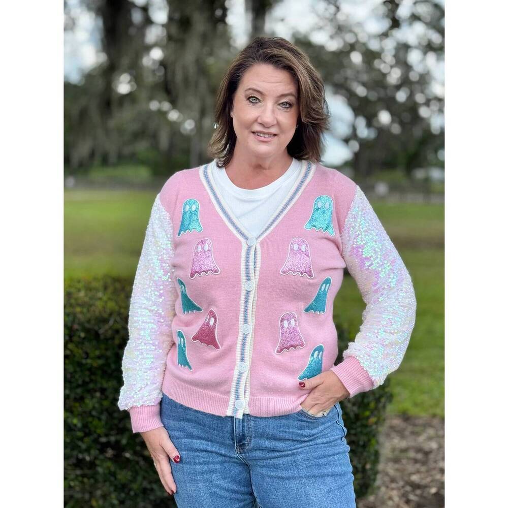 NEW SOUTHERN GRACE boos and bling cardigan in pink
